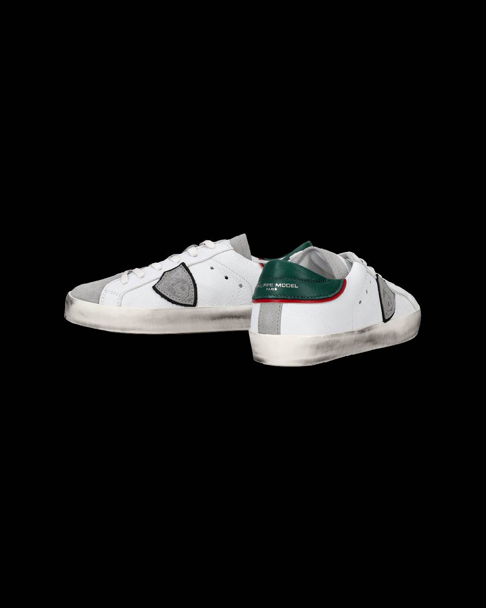 Philippe Model Sneakers Prsx basse da Bambini Bianche e Verdi in Pelle Offerta
