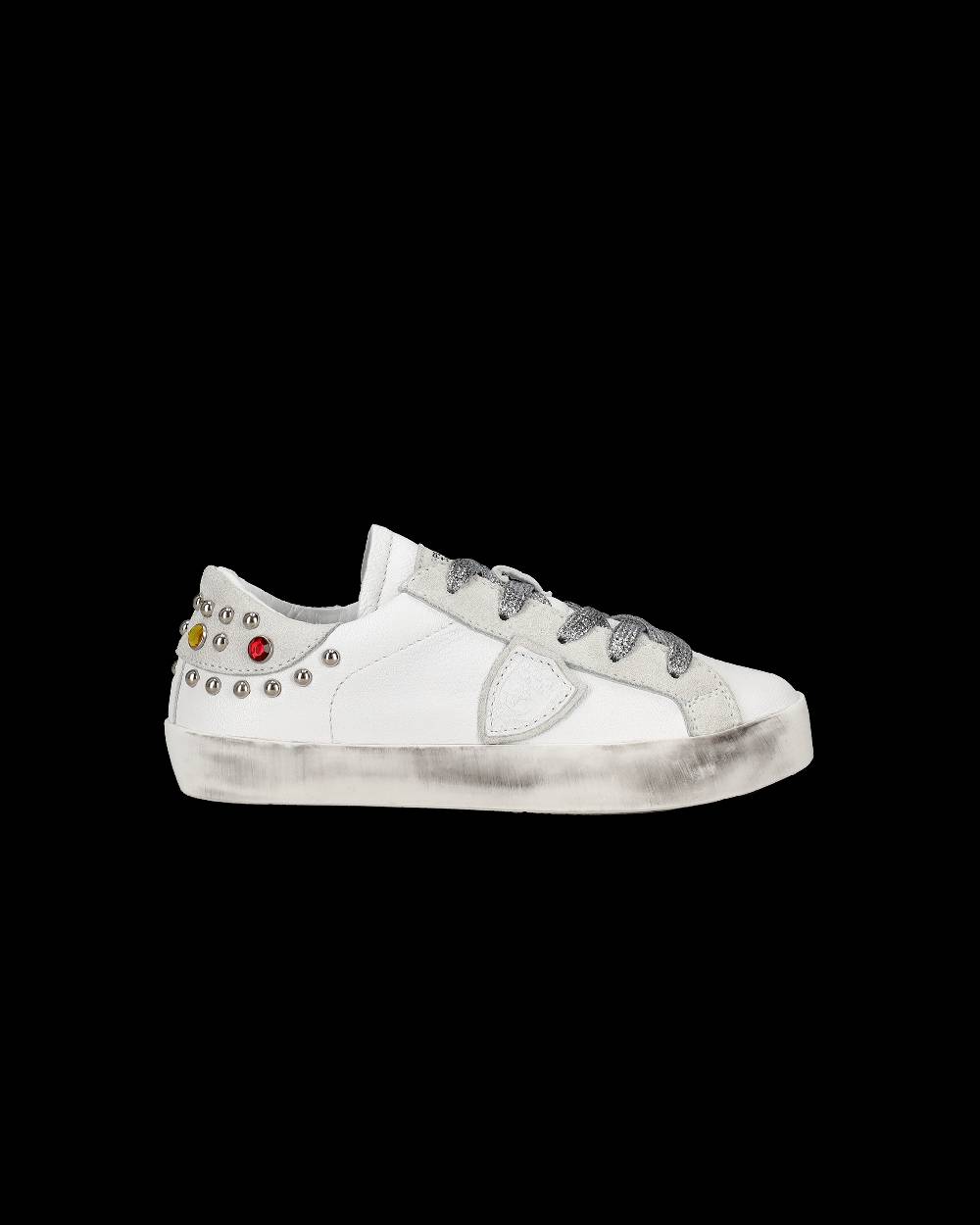 Philippe Model Sneakers Paris da Bambini Bianche e Grigie in Pelle Negozio
