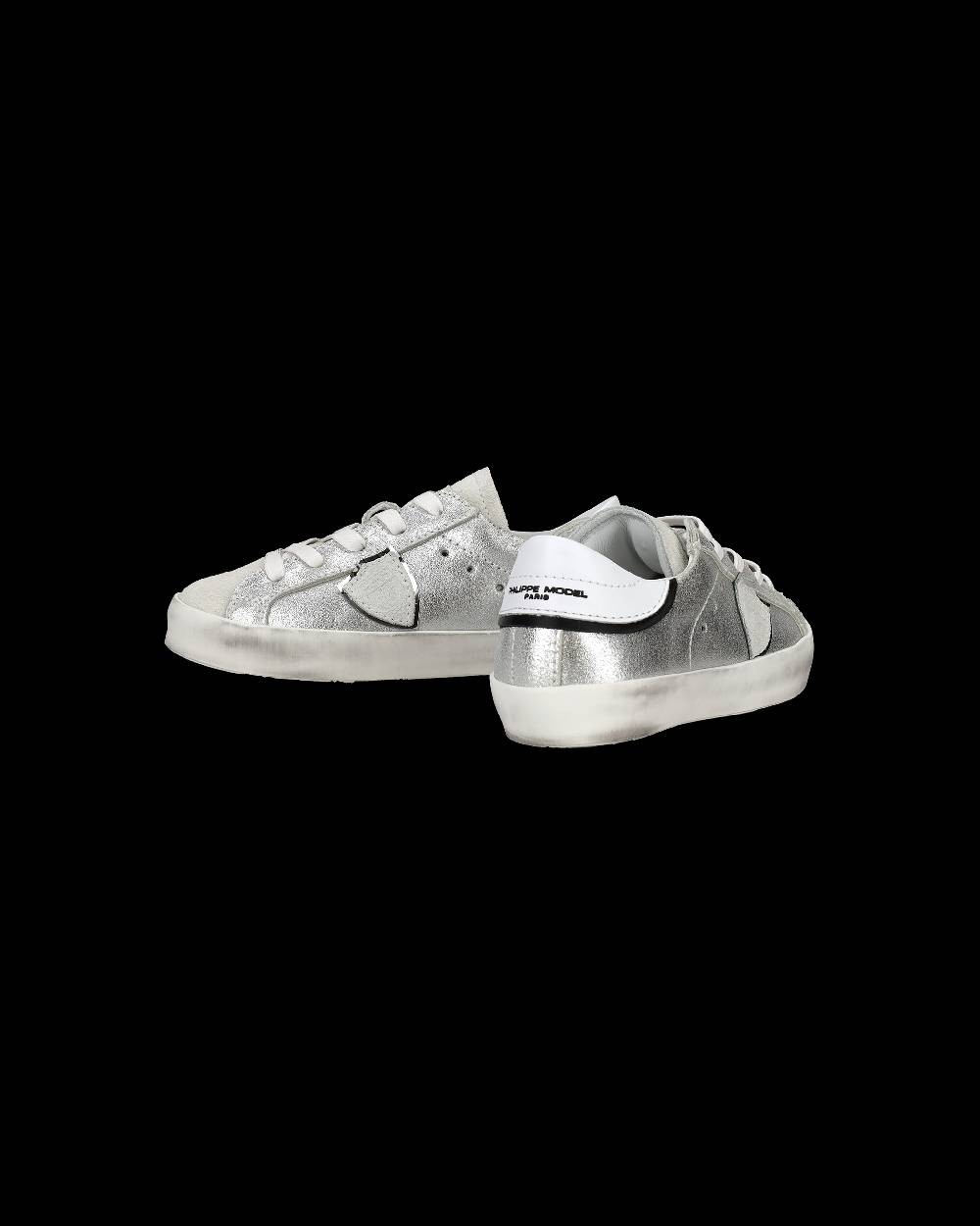 Philippe Model Sneakers Paris da Bambini Argento in Pelle Metal In Saldo