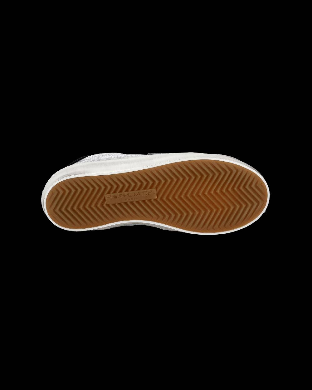 Philippe Model Sneakers Paris da Bambini Argento e Nere in Pelle Metal Nuova