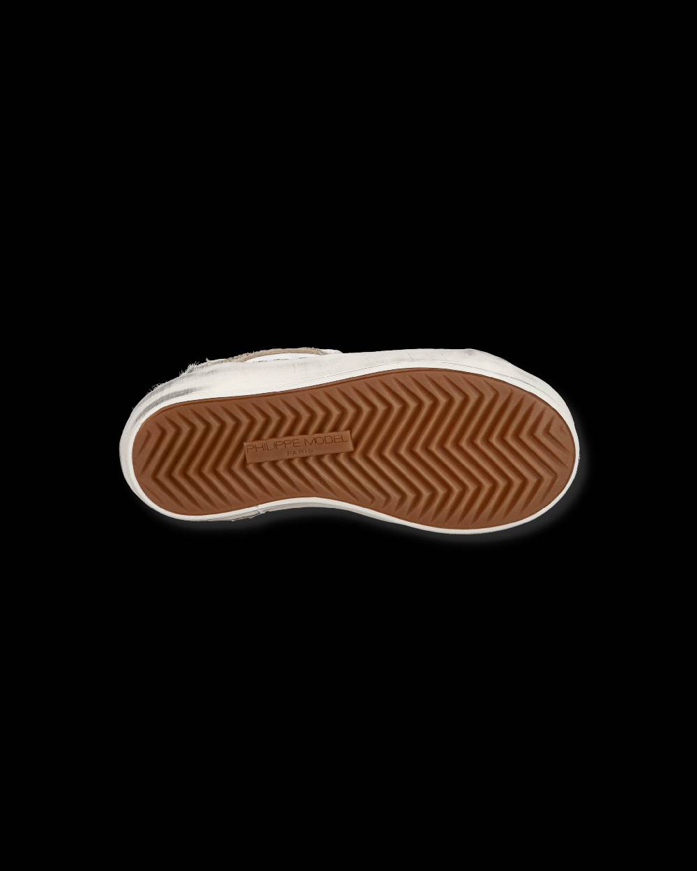 Philippe Model Baby Paris Low-Top Sneakers in Leather, White Gold 2025
