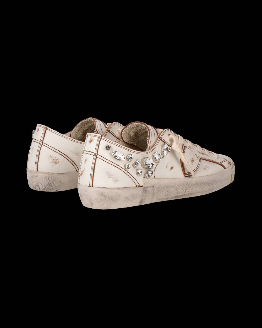 Philippe Model Sneaker Prsx Donna Con Cristalli, Bianco In Linea