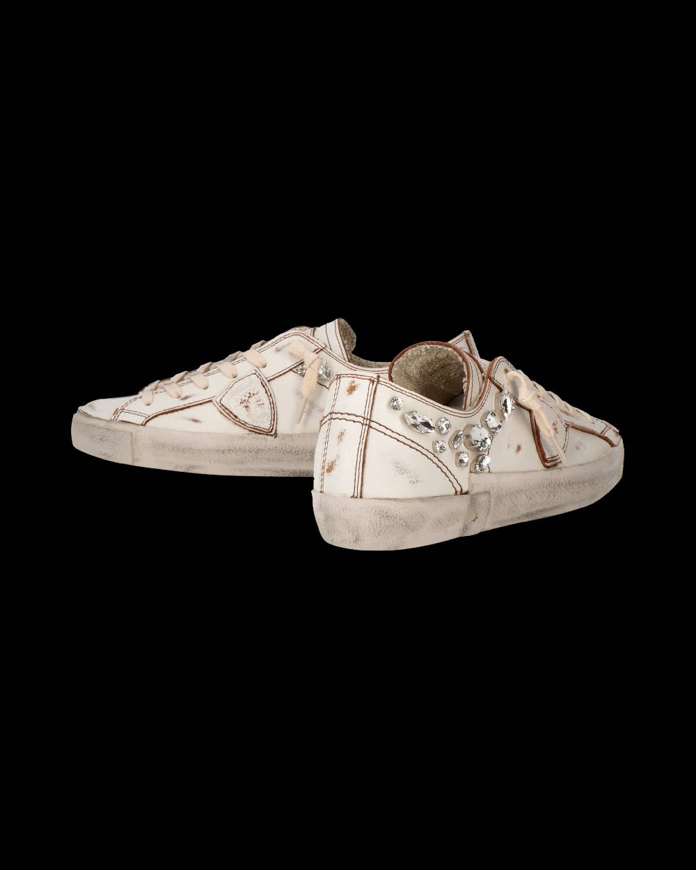Philippe Model Sneaker Prsx Donna Con Cristalli, Bianco In Linea