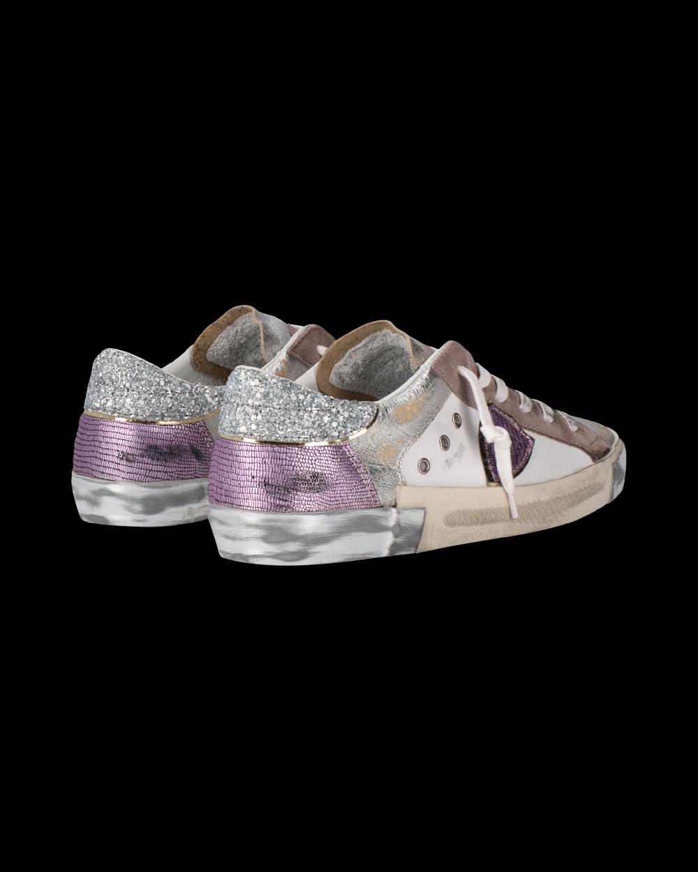 Philippe Model Sneaker Prsx Donna, Bianco Beige e Viola Consegna Veloce