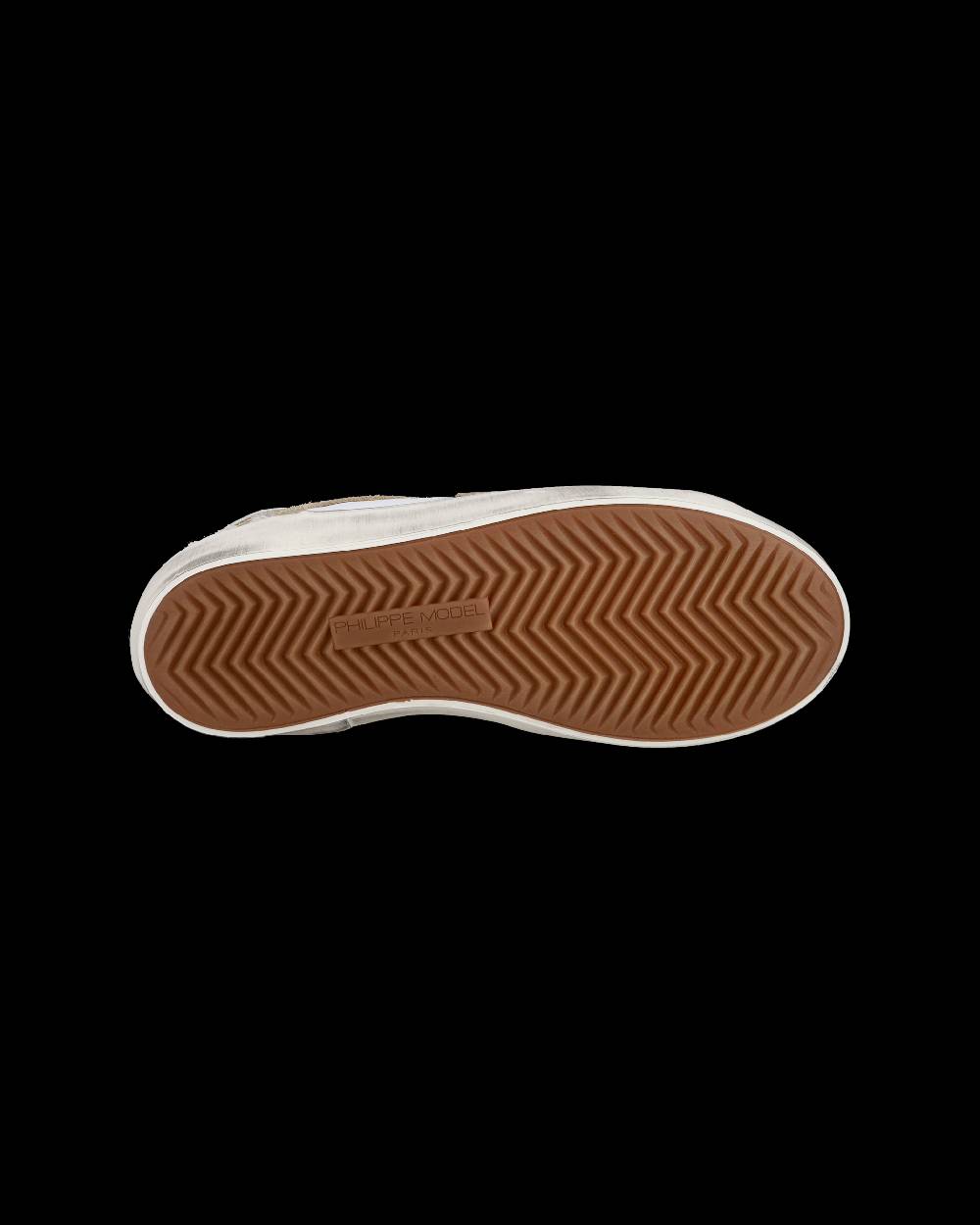 Philippe Model Sneakers basse Paris da Bambino in pelle, Bianco Oro Prezzo Ridotto