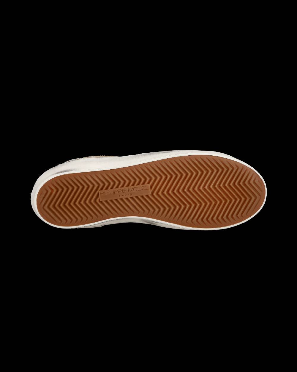 Philippe Model Sneakers basse Paris da Bambino in pelle, Bianco Oro Spedizione gratuita