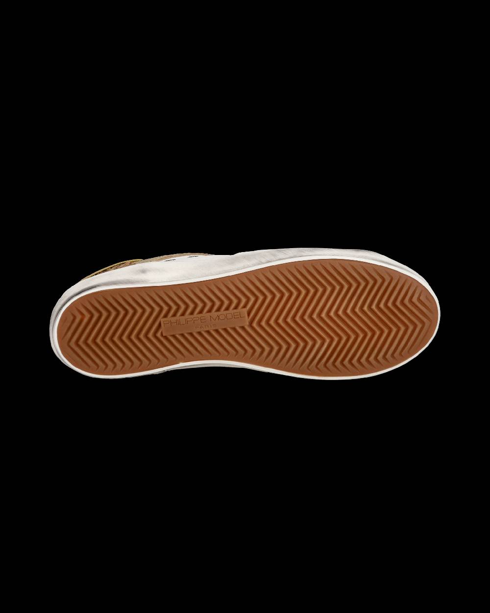 Philippe Model Sneakers basse Paris da Bambino in pelle, Bianco Cognac Convenienza