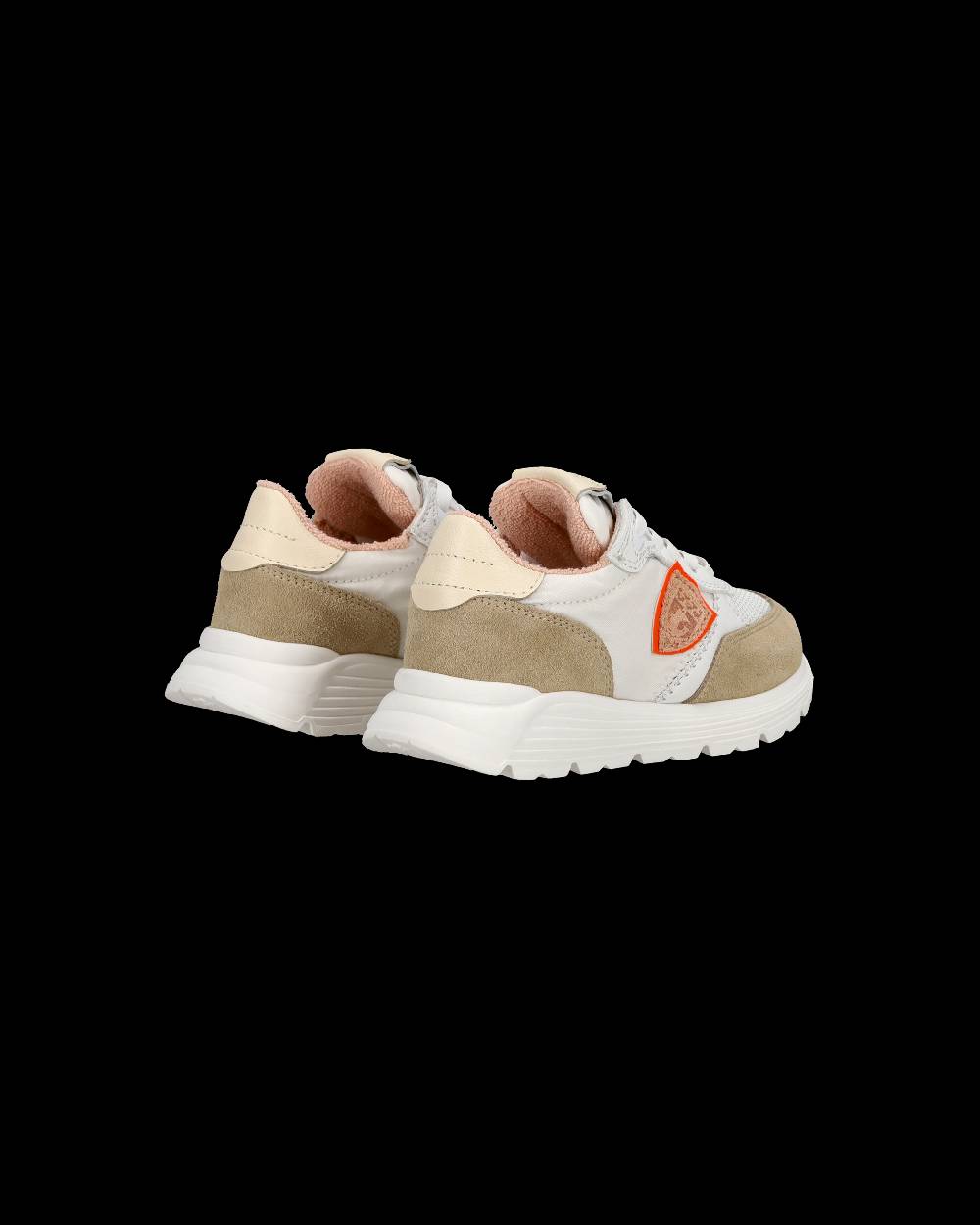Philippe Model Baby Antibes Low-Top Sneakers in Nylon And Leather, White Beige Presa