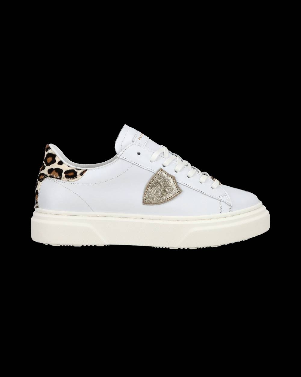 Philippe Model Junior Temple Low-Top Sneakers in Leather, White Pink Online