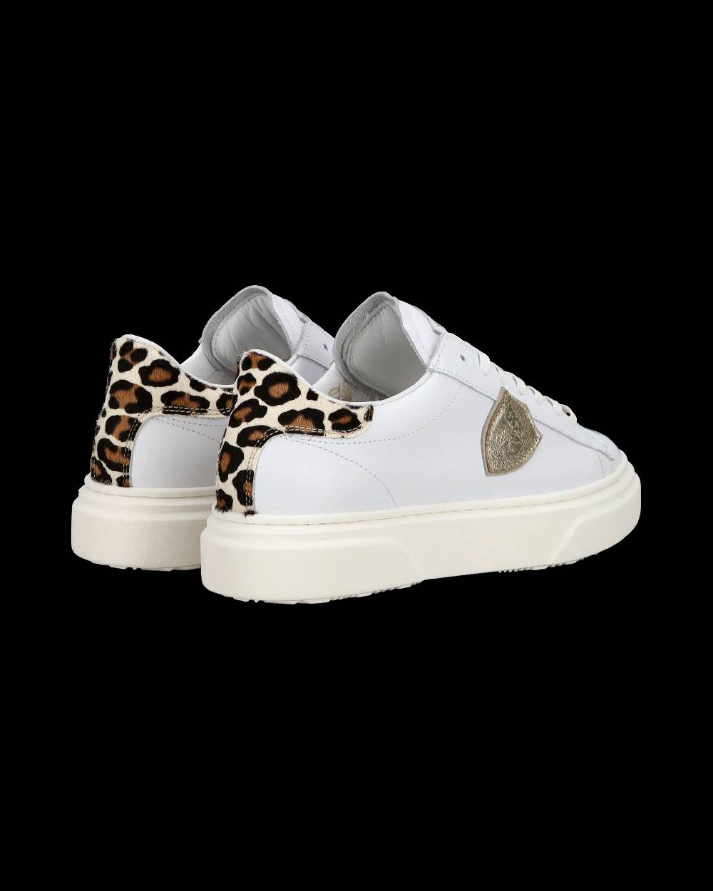 Philippe Model Junior Temple Low-Top Sneakers in Leather, White Pink Online