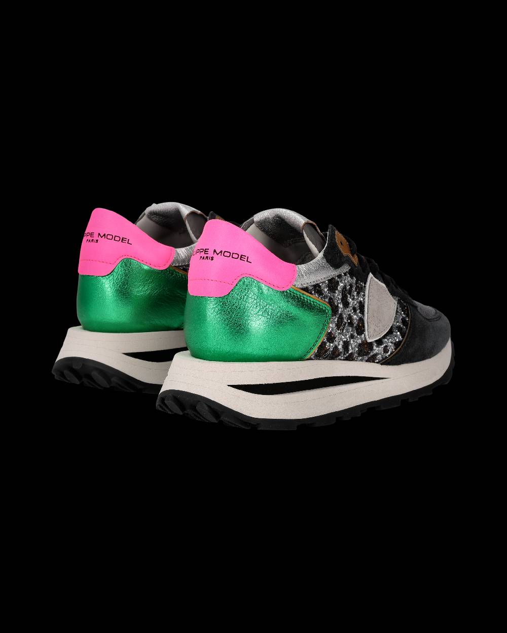 Philippe Model Sneaker Tropez Haute Donna, Nero e Verde Vendite Flash