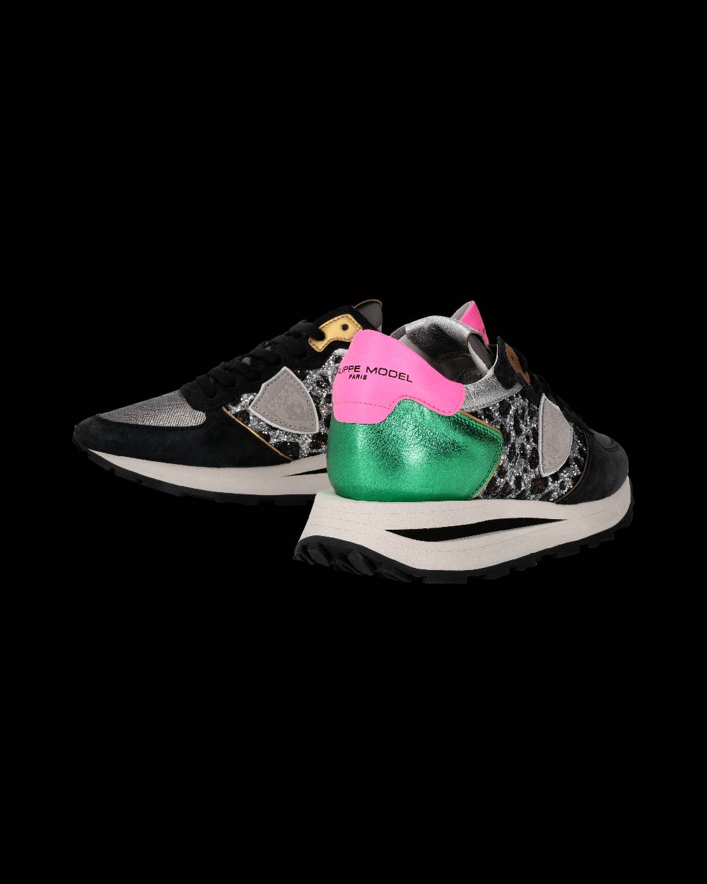 Philippe Model Sneaker Tropez Haute Donna, Nero e Verde Vendite Flash
