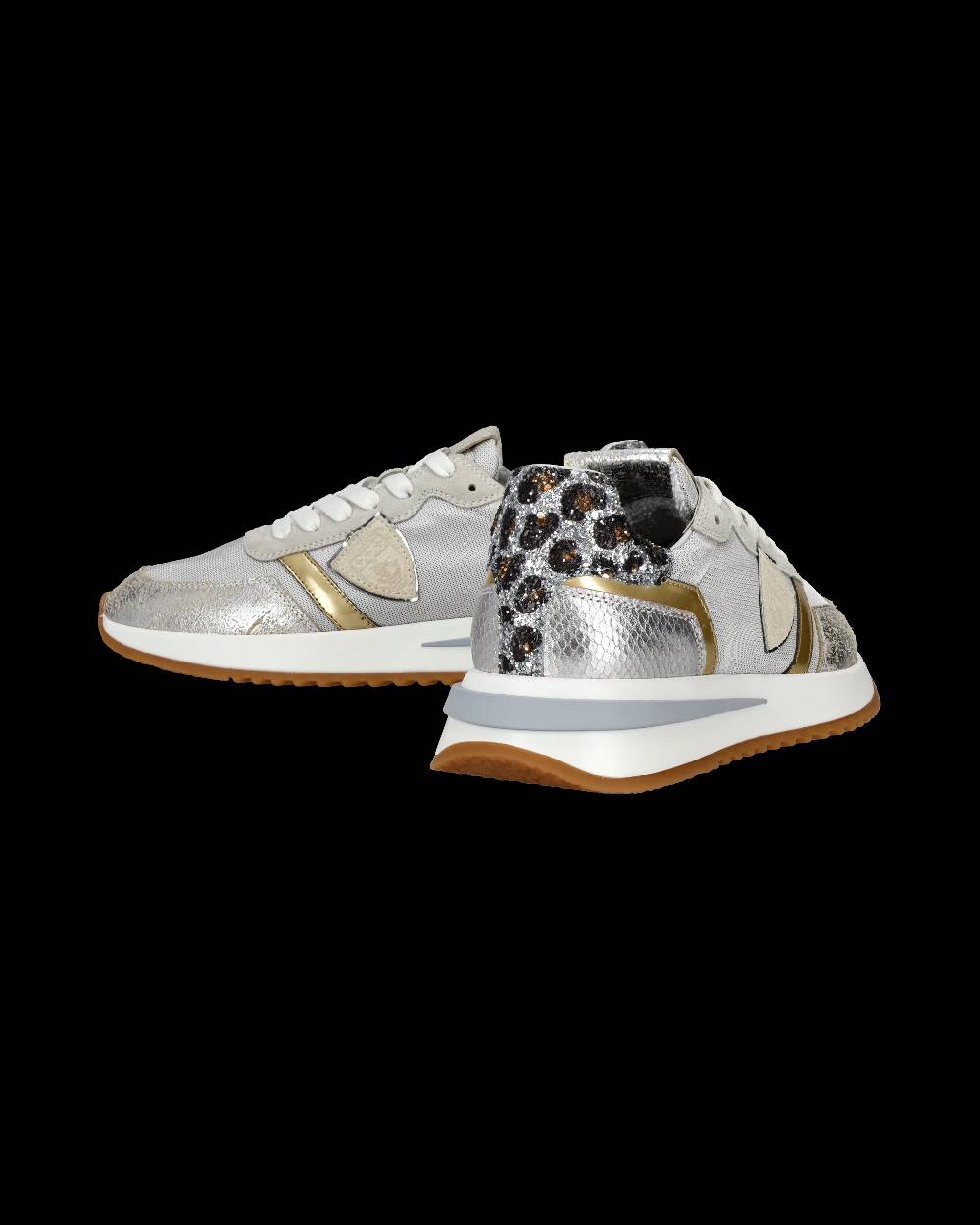 Philippe Model Sneaker basse Tropez 2.1 donna - bianco, argento e animalier Soddisfazione Garantita
