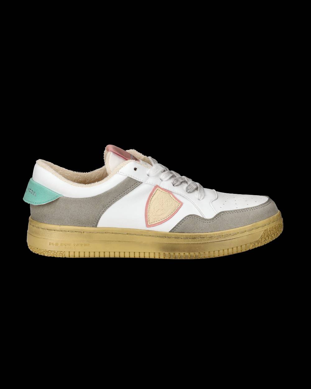 Philippe Model Sneakers Lyon da Donna Bianche e Rosa in Pelle Riciclata Consegna Veloce