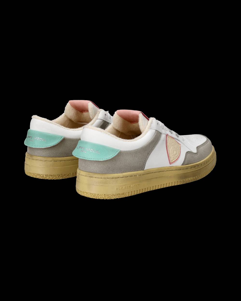 Philippe Model Sneakers Lyon da Donna Bianche e Rosa in Pelle Riciclata Consegna Veloce