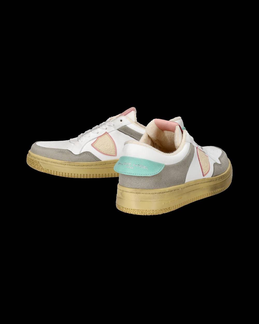 Philippe Model Sneakers Lyon da Donna Bianche e Rosa in Pelle Riciclata Consegna Veloce
