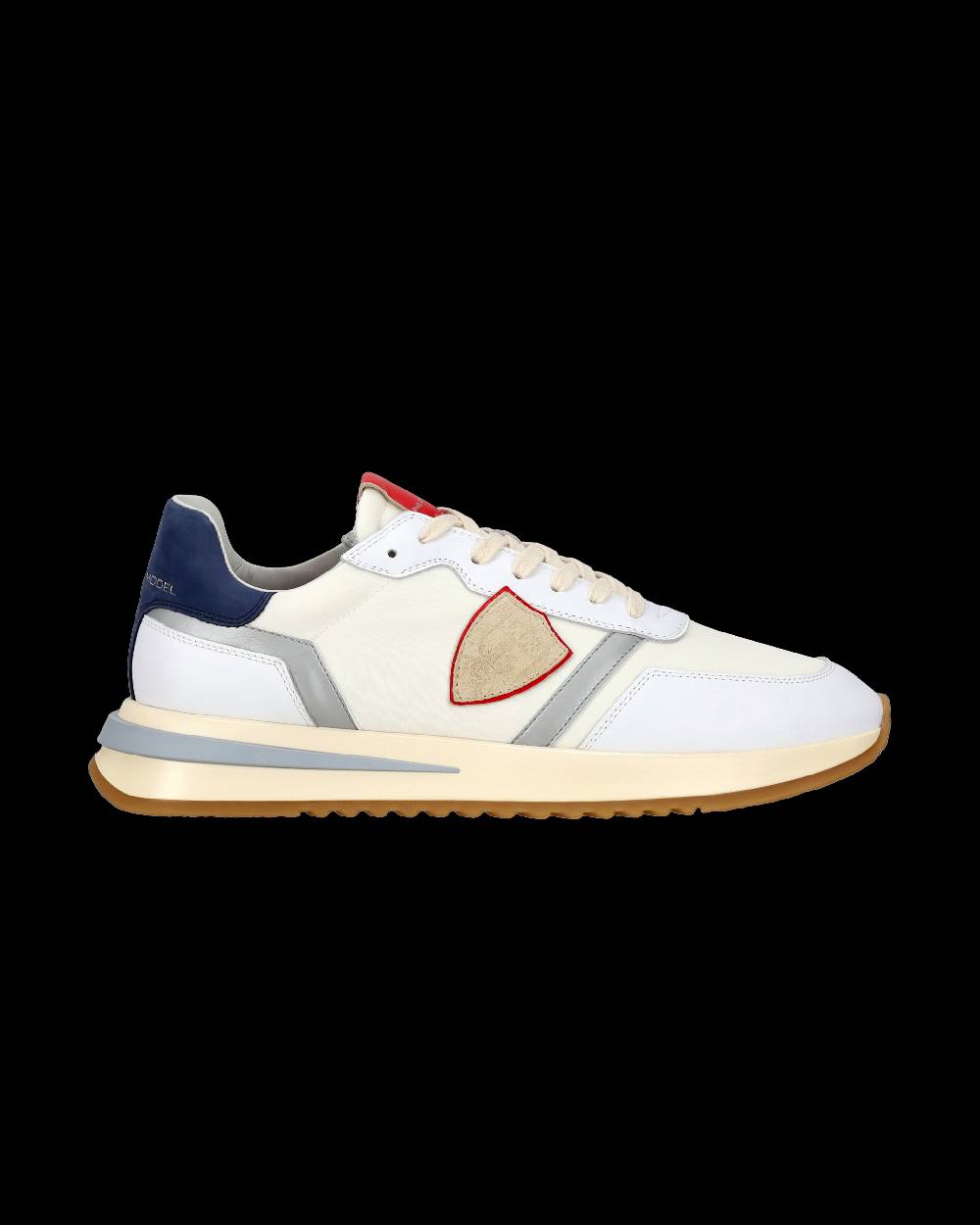 Philippe Model Sneaker casual Tropez 2.1 da uomo in nylon e pelle - Bianco, blu e rosso In Saldo