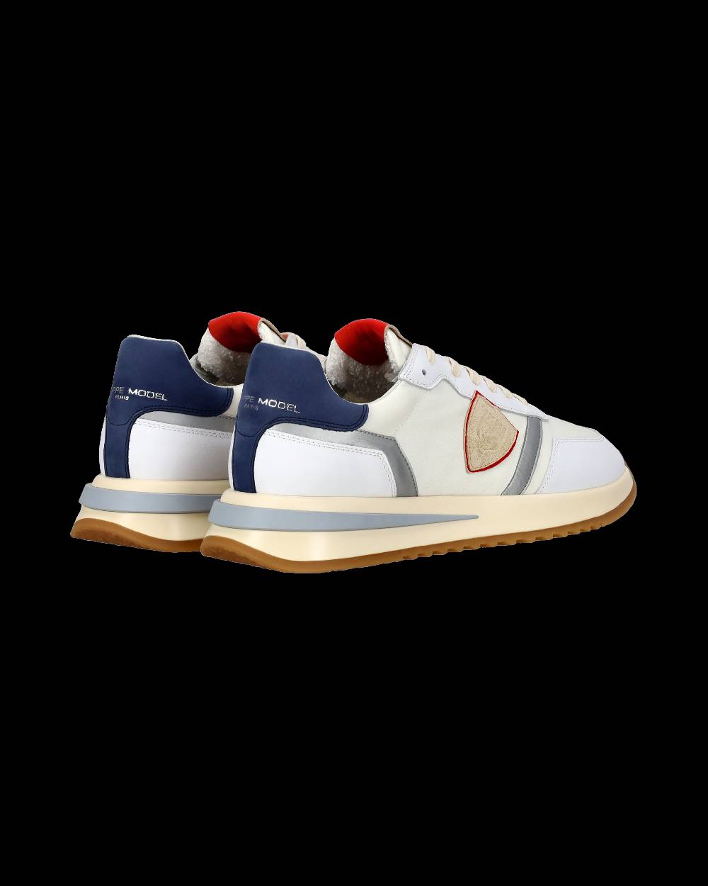 Philippe Model Sneaker casual Tropez 2.1 da uomo in nylon e pelle - Bianco, blu e rosso In Saldo