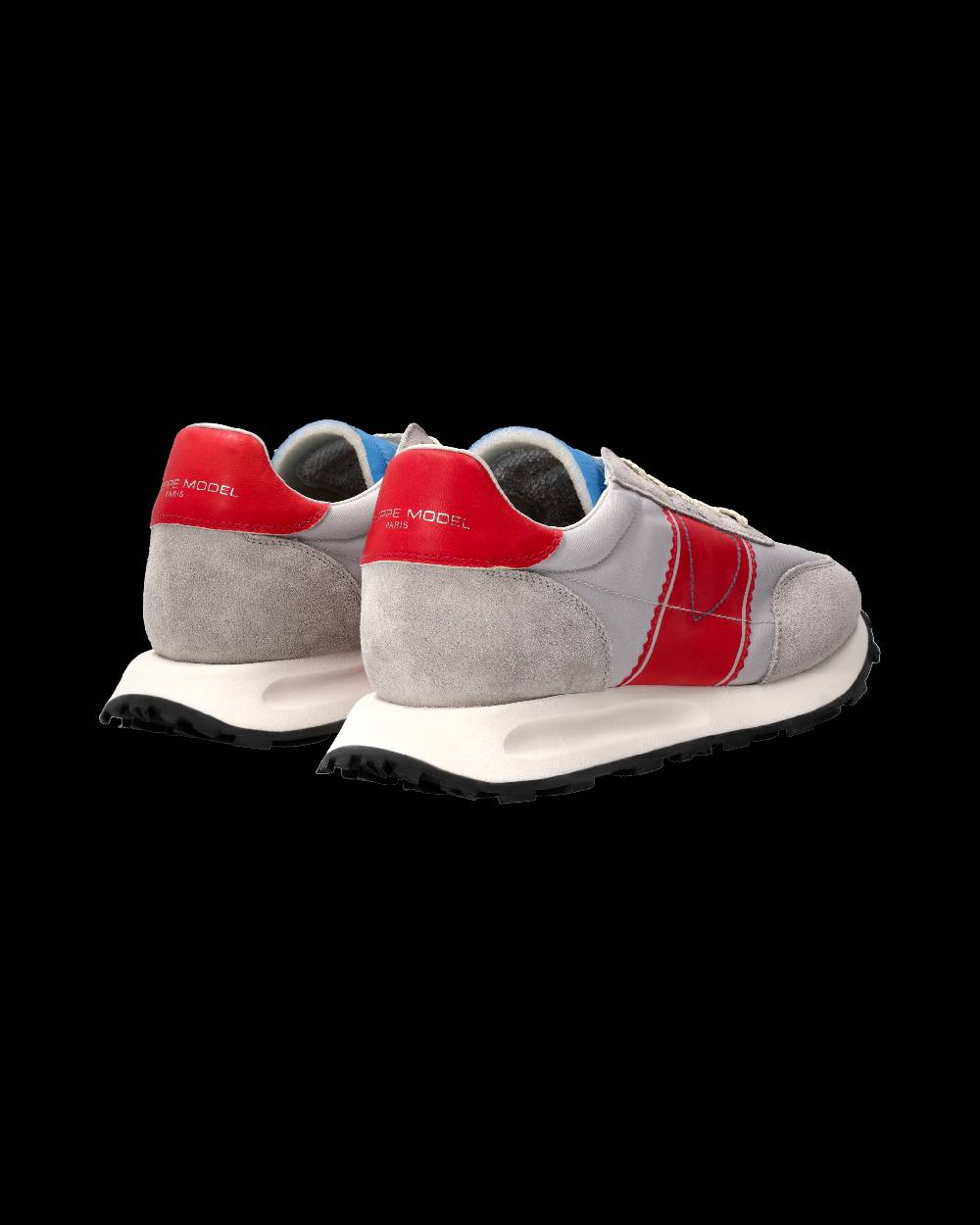 Philippe Model Sneaker Running Tour Uomo, Grigio e Rosso In Linea