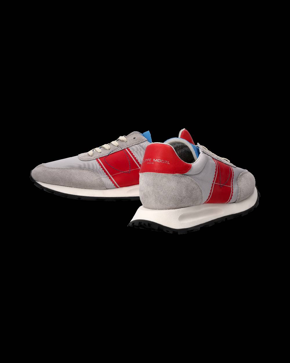 Philippe Model Sneaker Running Tour Uomo, Grigio e Rosso In Linea