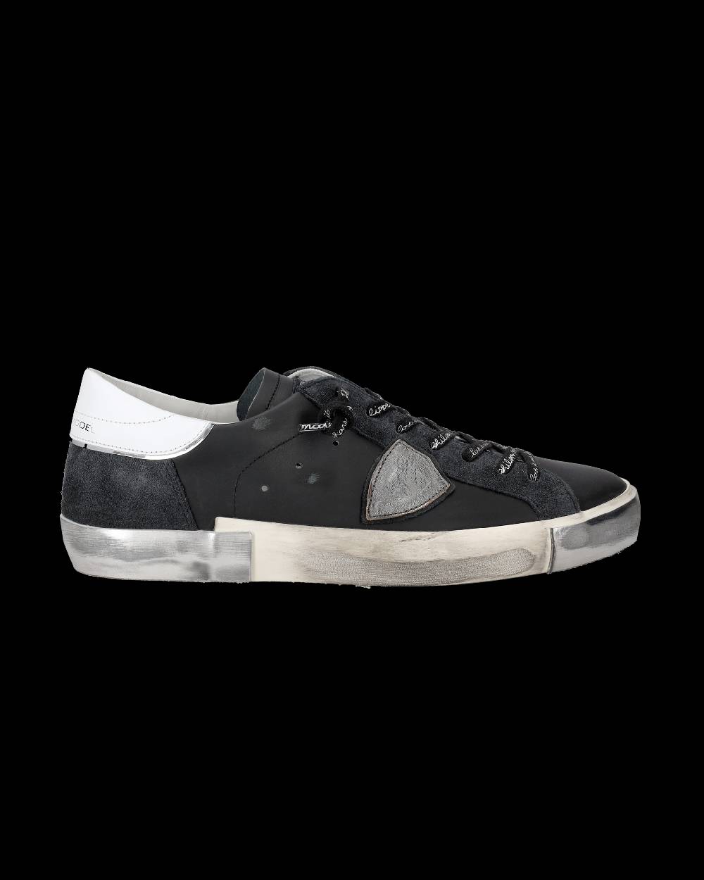 Philippe Model Sneaker bassa Prsx uomo - nero e argento Saldi