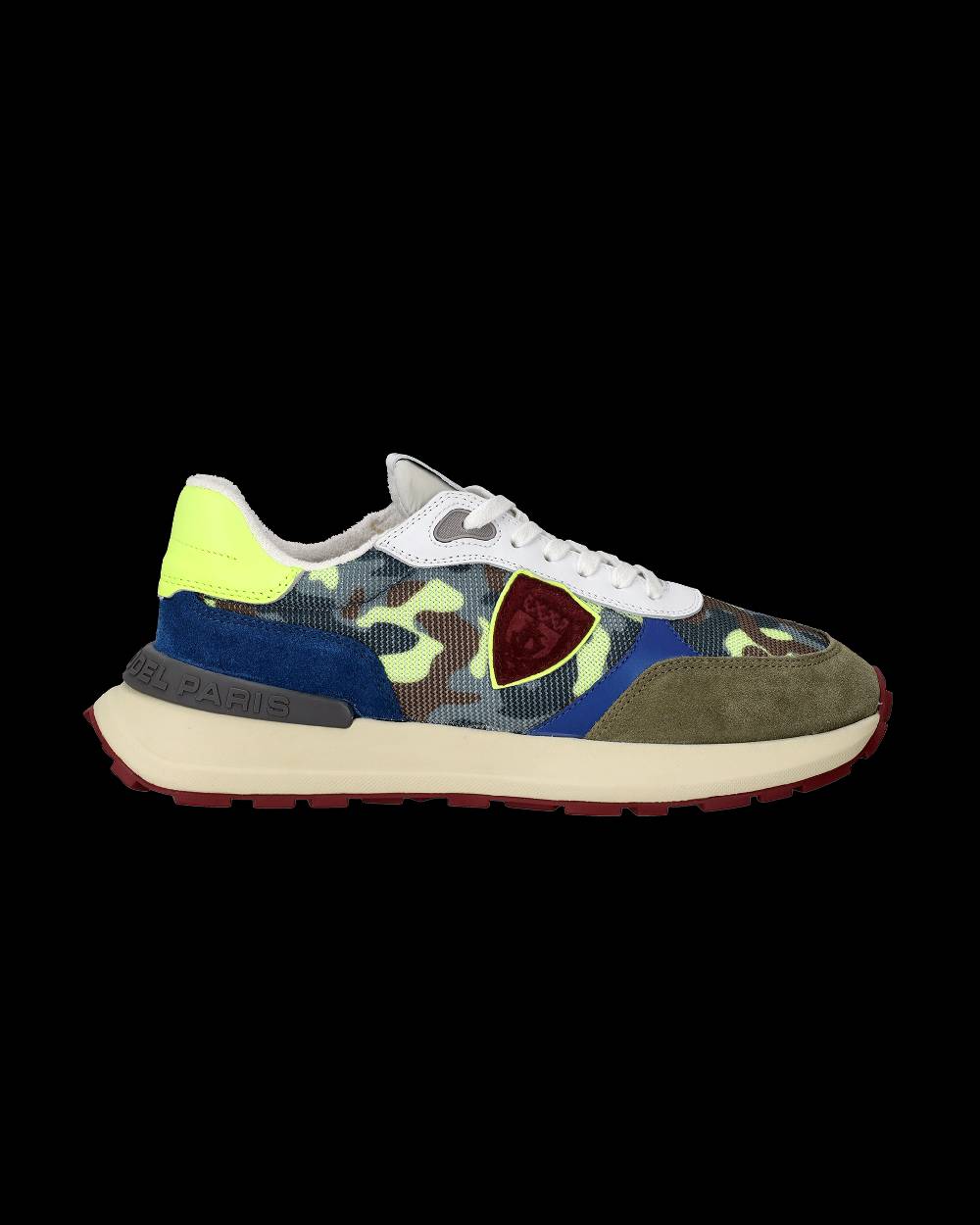 Philippe Model Sneaker running basse Antibes uomo - camouflage, verde e giallo Presa