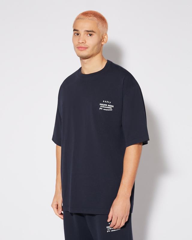 Philippe Model T-Shirt Maurice da Uomo Blu in Jersey Saldi