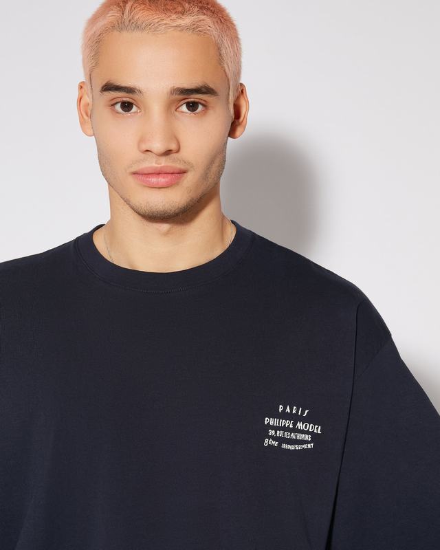 Philippe Model T-Shirt Maurice da Uomo Blu in Jersey Saldi