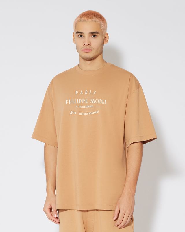 Philippe Model T-Shirt Maurice da Uomo Marrone in Jersey Offerte