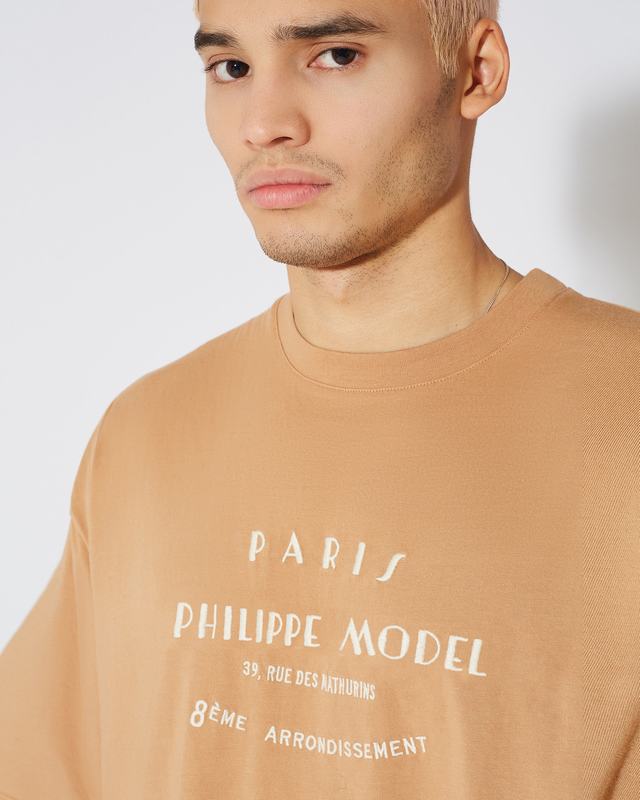 Philippe Model T-Shirt Maurice da Uomo Marrone in Jersey Offerte