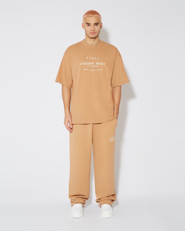 Philippe Model T-Shirt Maurice da Uomo Marrone in Jersey Offerte