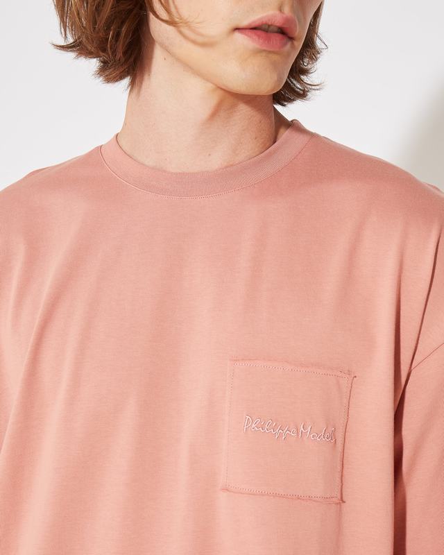 Philippe Model T-Shirt Maurice da Uomo Rosa in Jersey Vendita Economica
