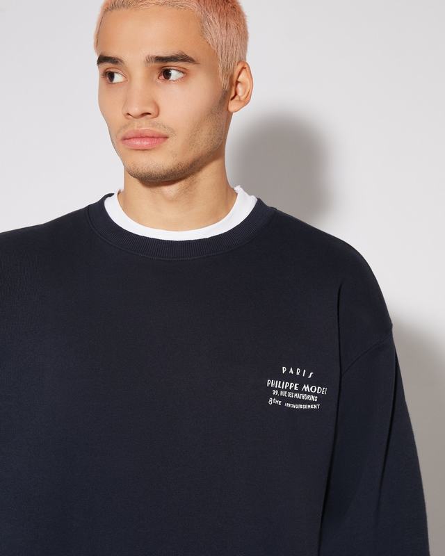 Philippe Model Felpa girocollo Benjamin da Uomo Blu in Jersey Vendite Flash