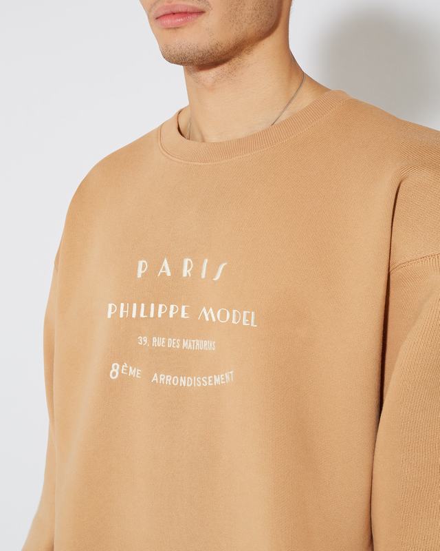 Philippe Model Felpa girocollo Benjamin da Uomo Marrone in Jersey Negozio