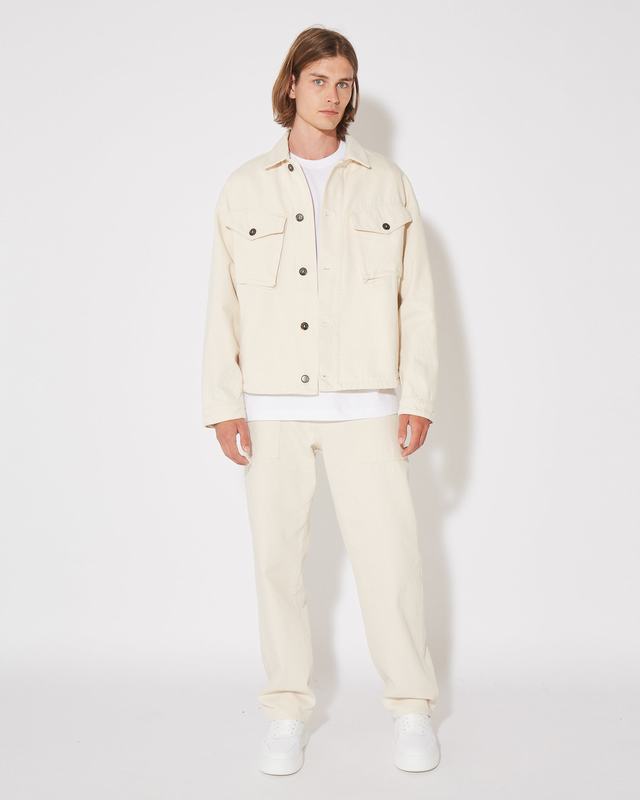Philippe Model Pantaloni CHARLES da Uomo Ecru in Bull Denim Italy