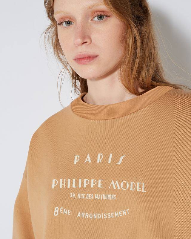 Philippe Model Maglione girocollo Babette da Donna Marrone in Jersey Nuovo