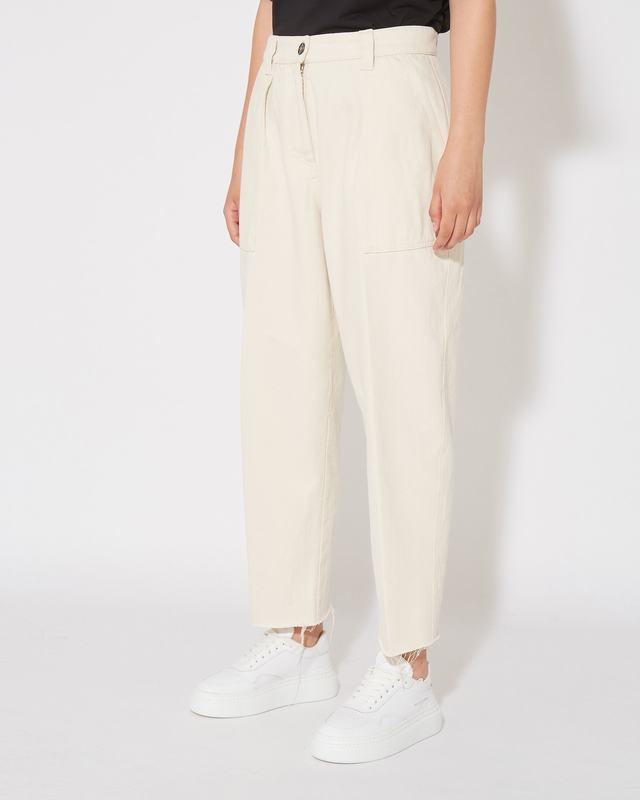 Philippe Model Pantaloni Coline da Donna Ecru in Bull Denim Acquista Ora