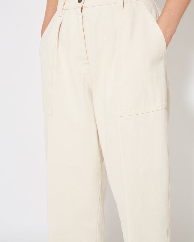 Philippe Model Pantaloni Coline da Donna Ecru in Bull Denim Acquista Ora