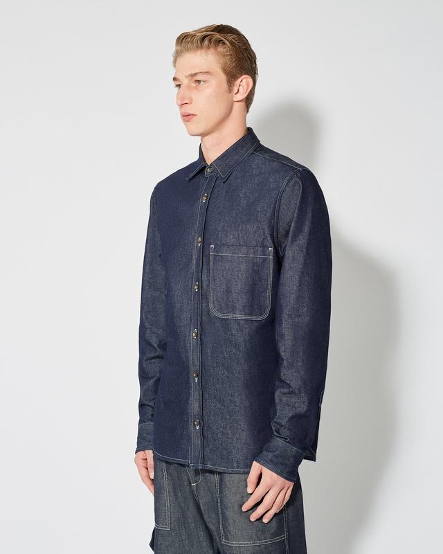 Philippe Model Denim Overshirt David da Uomo Blu in Denim Sconto