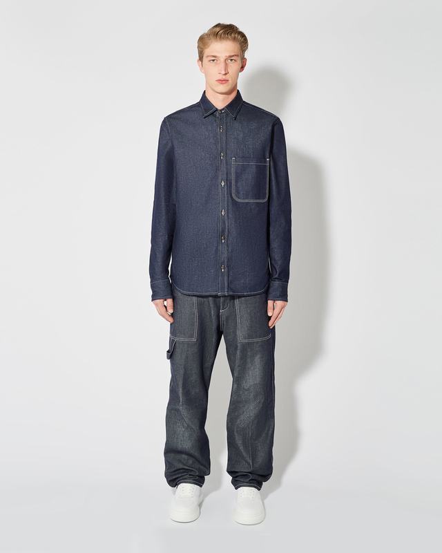 Philippe Model Denim Overshirt David da Uomo Blu in Denim Sconto