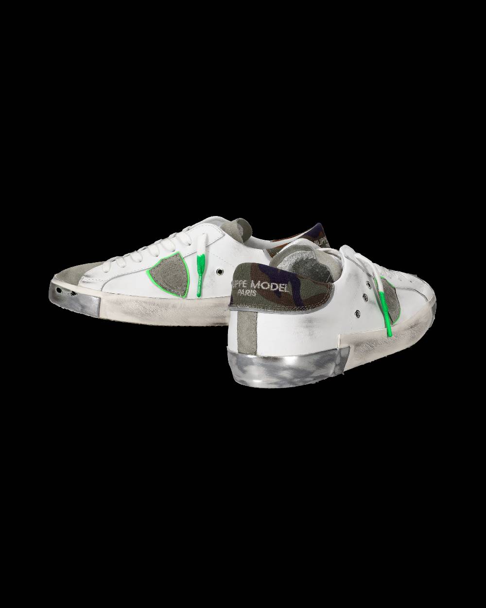 Philippe Model Sneaker basse Prsx uomo - bianco e verde Vendita Calda