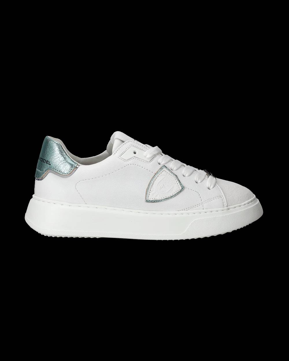 Philippe Model Sneakers Temple da Donna Bianche e Blu in Pelle Morbida Moda
