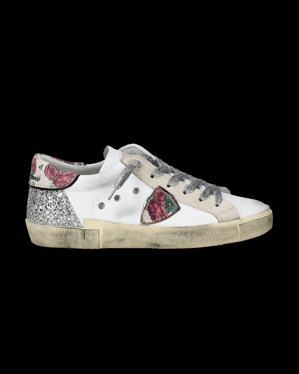 Philippe Model Sneakers Prsx da Donna Bianche e Argento in Pelle Italy