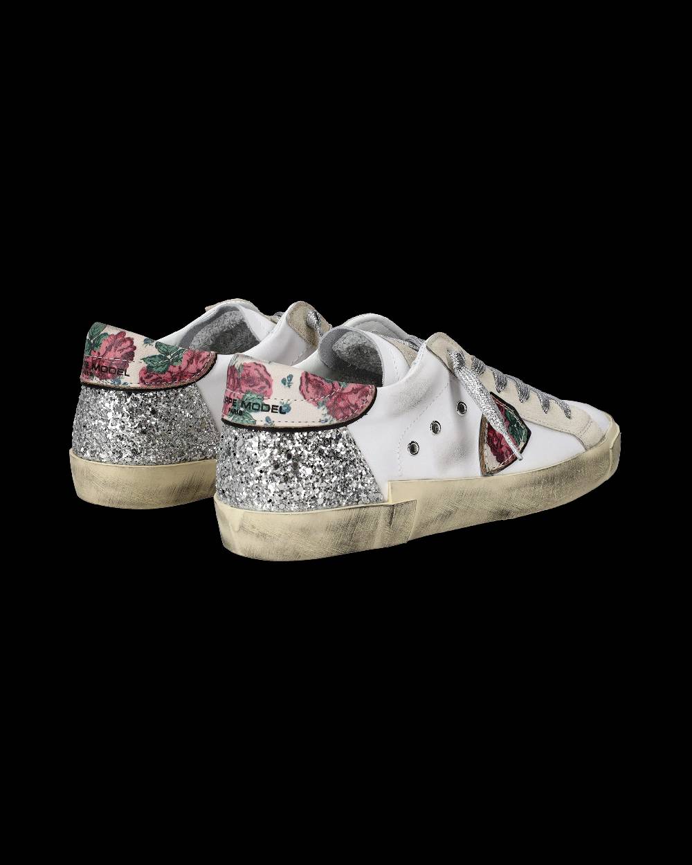 Philippe Model Sneakers Prsx da Donna Bianche e Argento in Pelle Italy