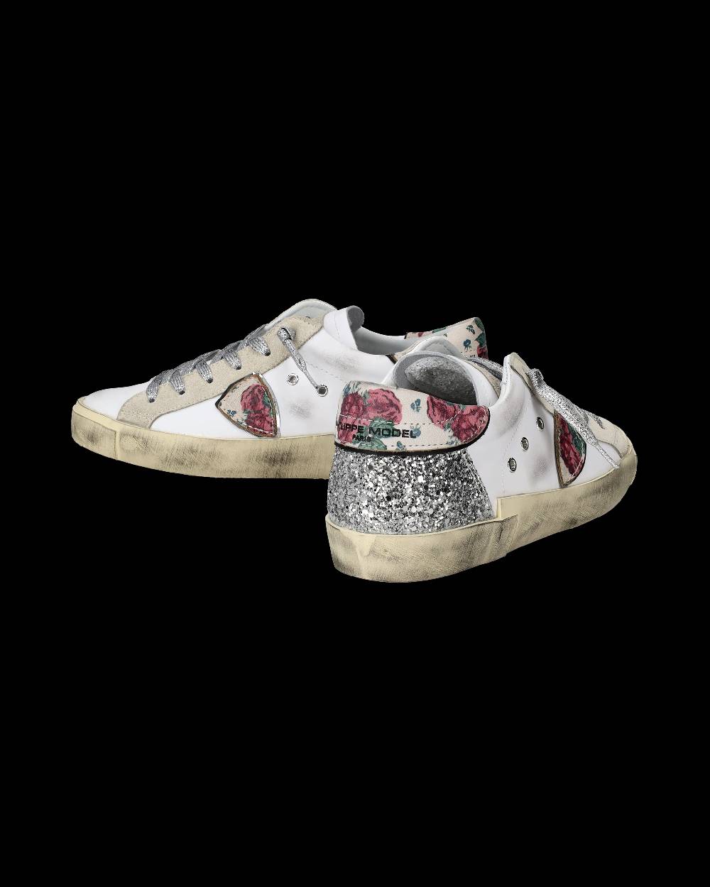Philippe Model Sneakers Prsx da Donna Bianche e Argento in Pelle Italy