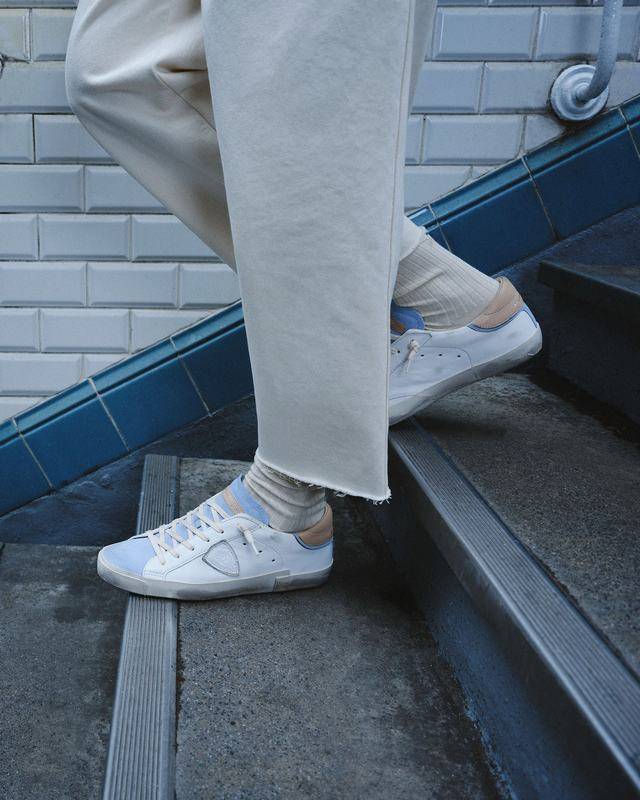 Philippe Model Sneaker basse Paris donna - bianco e azzurro In Linea