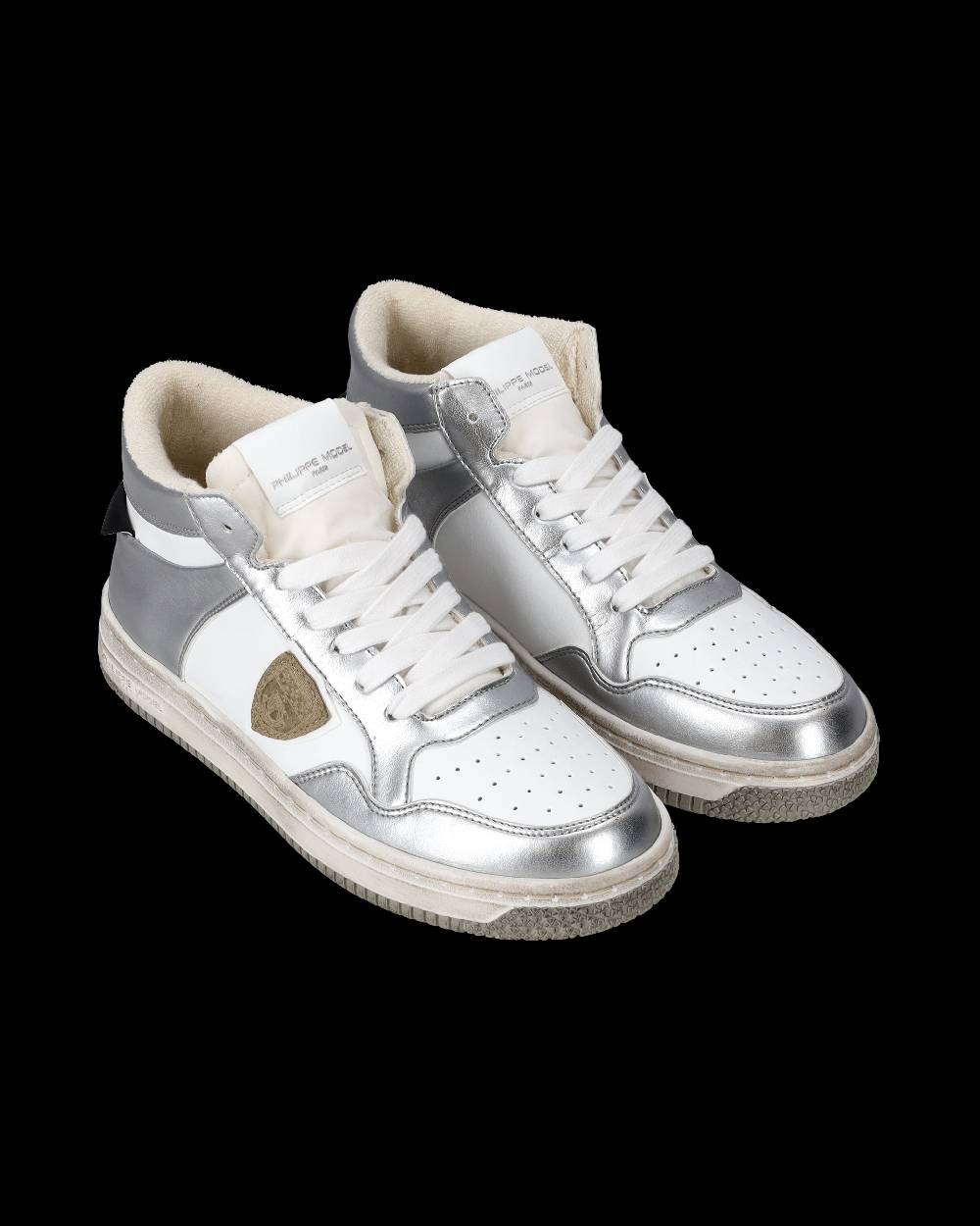 Philippe Model Sneaker mid rise Lyon donna - argento e bianco Saldi