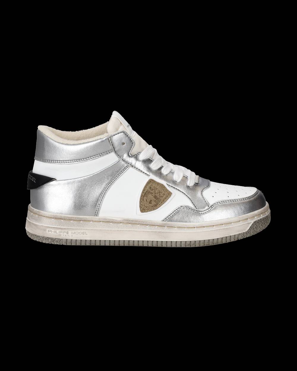 Philippe Model Sneaker mid rise Lyon donna - argento e bianco Saldi