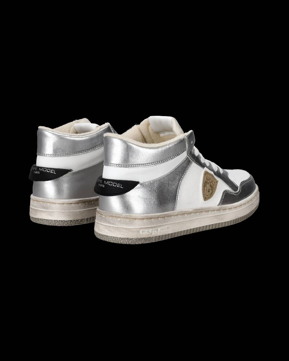 Philippe Model Sneaker mid rise Lyon donna - argento e bianco Saldi