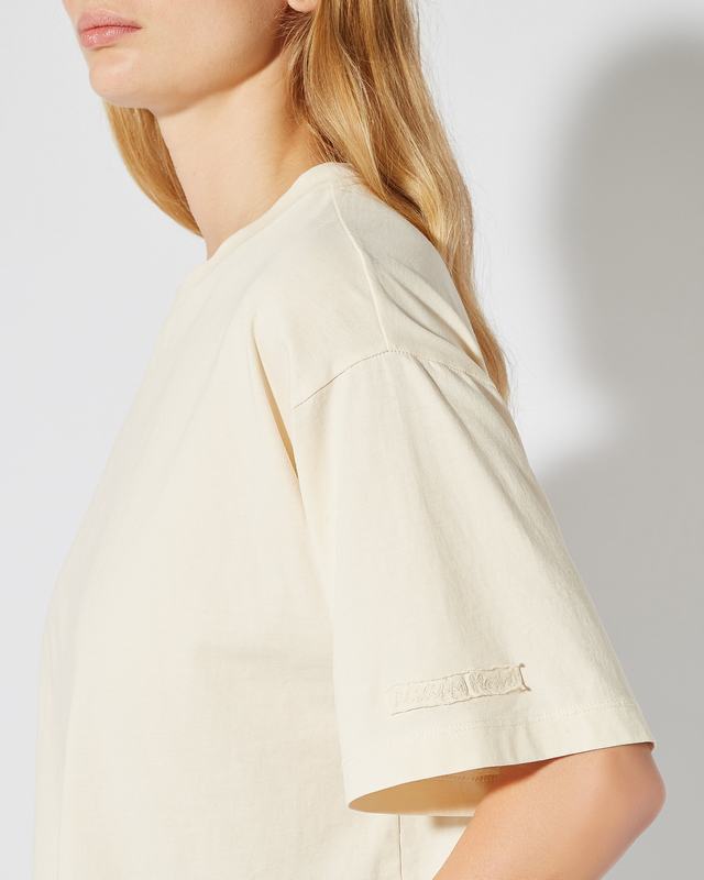 Philippe Model T-Shirt Cropped Marion da Donna Beige ecru in Jersey Cyber Monday